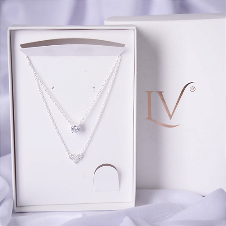 Colar prata 925 duplo