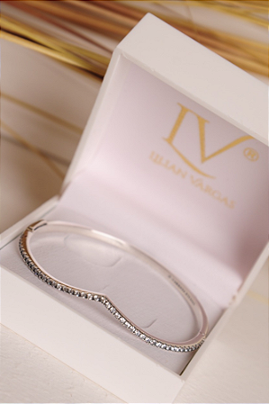 Bracelete cravejado prata 925