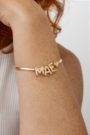 Pulseira fita mãe cravejada