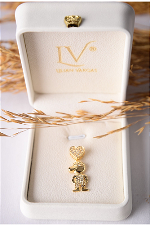 Pingente filho cravejado coração