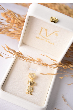 Pingente filha cravejado coração