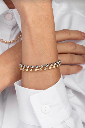 Pulseira esferas - vem uma pulseira dourada