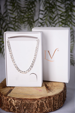 Colar grumet 60cm em prata 925