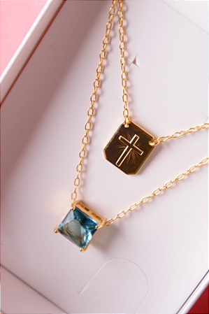 Escapulário pedra azul 60cm