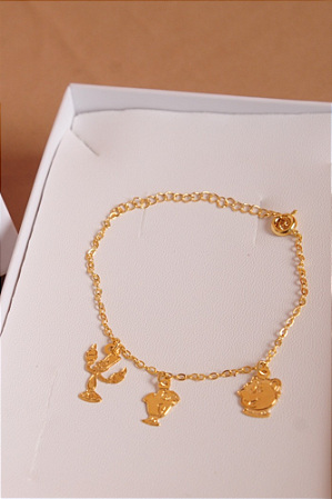 Pulseira infantil Bela e a Fera