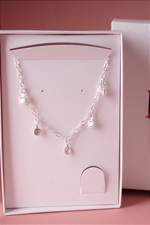 Colar choker com pontos de luz, na prata 925