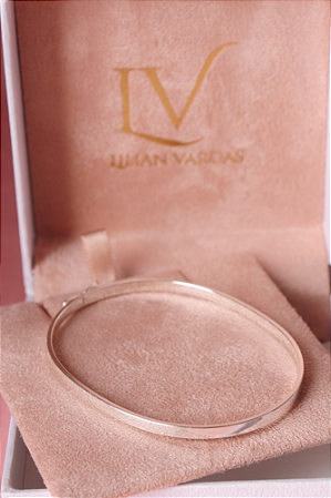 Bracelete liso na prata 925