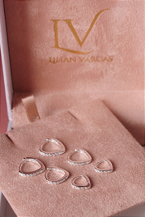 Trio de brincos cravejado em prata 925