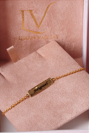 Pulseira infantil plaquinha com nome