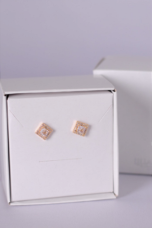 Brinco quadrado cristal