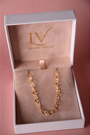 Colar com elos coração