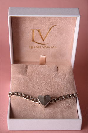 Pulseira grumet com coração