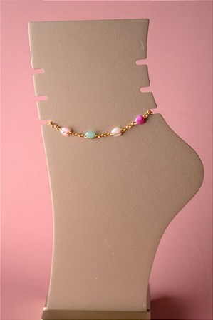 Tornozeleira corações coloridos