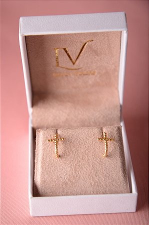 Brinco Cruz bolinhas