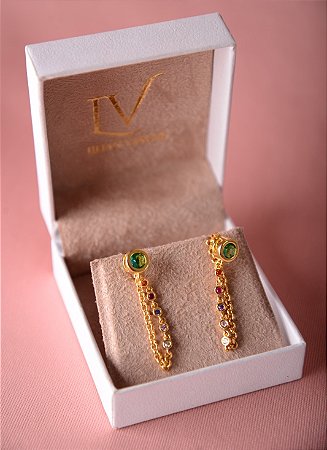 Brinco pendurado colorido