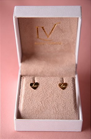 Brinco coração liso "Love"