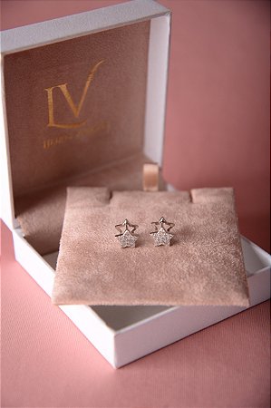 Brinco de argola click estrela