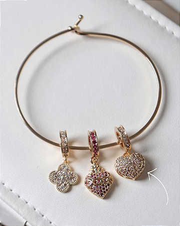 Pingente de coração cravejado