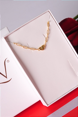 Colar elo Cartier com coração