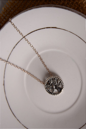 Colar com pingente árvore da vida