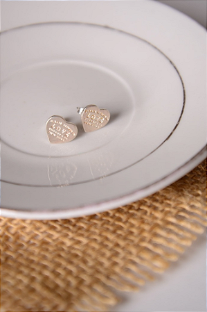 Brinco coração inspiração Tiffany, em prata 925