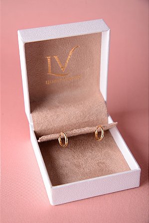 Brinco de argola lisa, banhado a ouro 18k