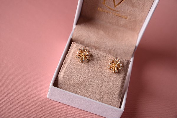 Brinco delicado com pontos de luz