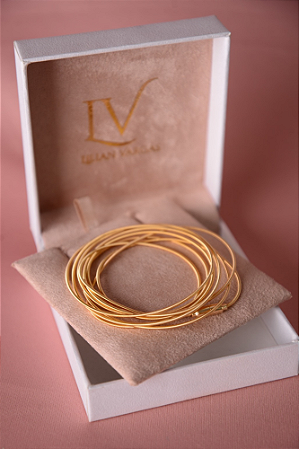 Pulseira várias voltas banhada a ouro 18k