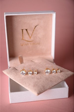 Trio de brincos pontos de luz