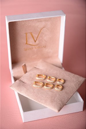 Trio de argolas cravejadas