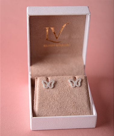 Brinco borboleta prata 925