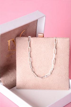 Corrente elo cartier prata 925