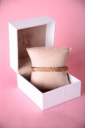 Pulseira couro claro