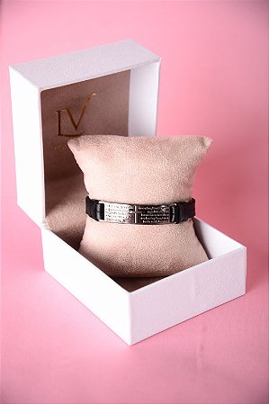 Pulseira em couro oração
