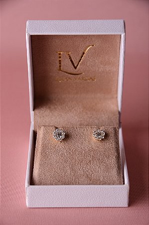 Brinco flor zircônia