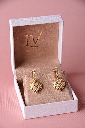 Brinco argola coração