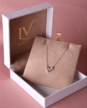 Colar coração prata 925