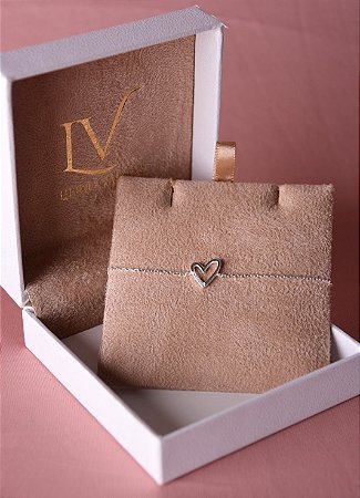 Pulseira coração prata 925