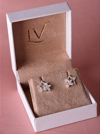 Brinco estrela prata 925