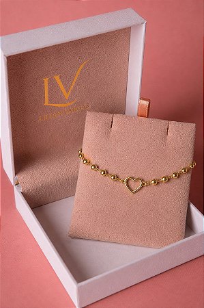Pulseira esferas coração