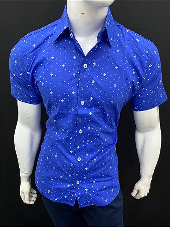 camisa social curta floral