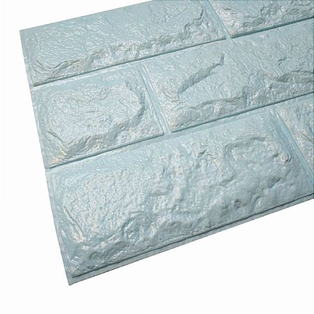 Adesivo de parede 3d com painel de tijolos 60cm x 15cm cor Branco Gelo