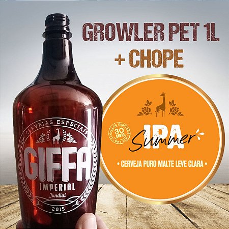 CHOPE GIFFA SUMMER IPA em GROWLER PET 1L (Entregas apenas para Jundiaí e região)