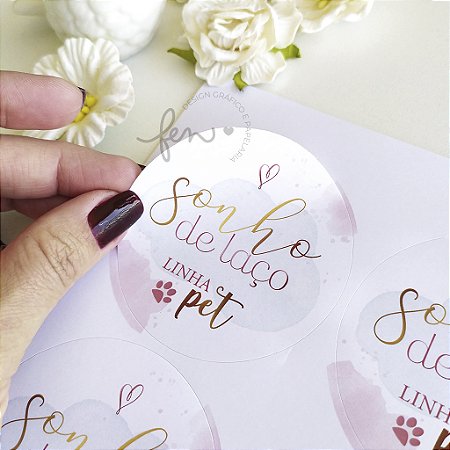 Adesivo Redondo em Papel Couche 7cm