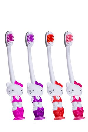 Escova Dental Hello Kitty 3D Ventosa Pack triplo Jade Pro