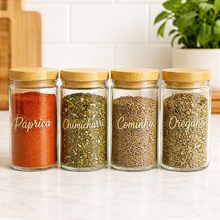 Etiquetas para Decoração Potes de Tempero Dourado Plus