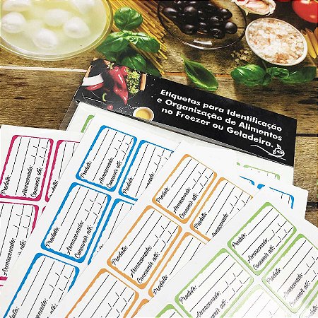 Etiquetas Identificação Alimentos Geladeira ou Freezer