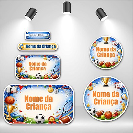 Kit de Etiquetas Escolares – Mundo dos Esportes