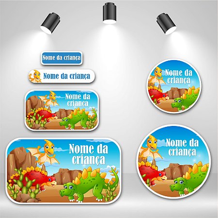 Kit de Etiquetas Escolares – Familia Dino