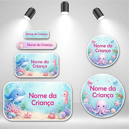 Kit de Etiquetas Escolares – Fundo do Mar
